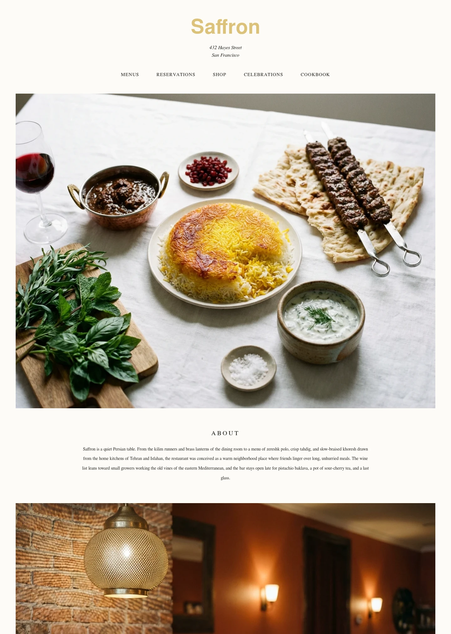 Saffron website design style preview